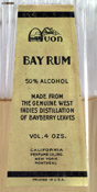 California Perfume Company Bay Rum in bottle from the 1930s - Detail of label